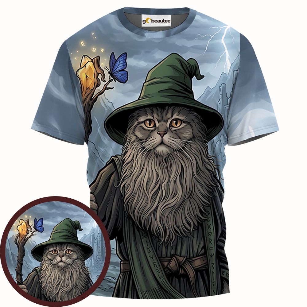 Wizard Cat Full Print Unisex T-Shirt -  - 1