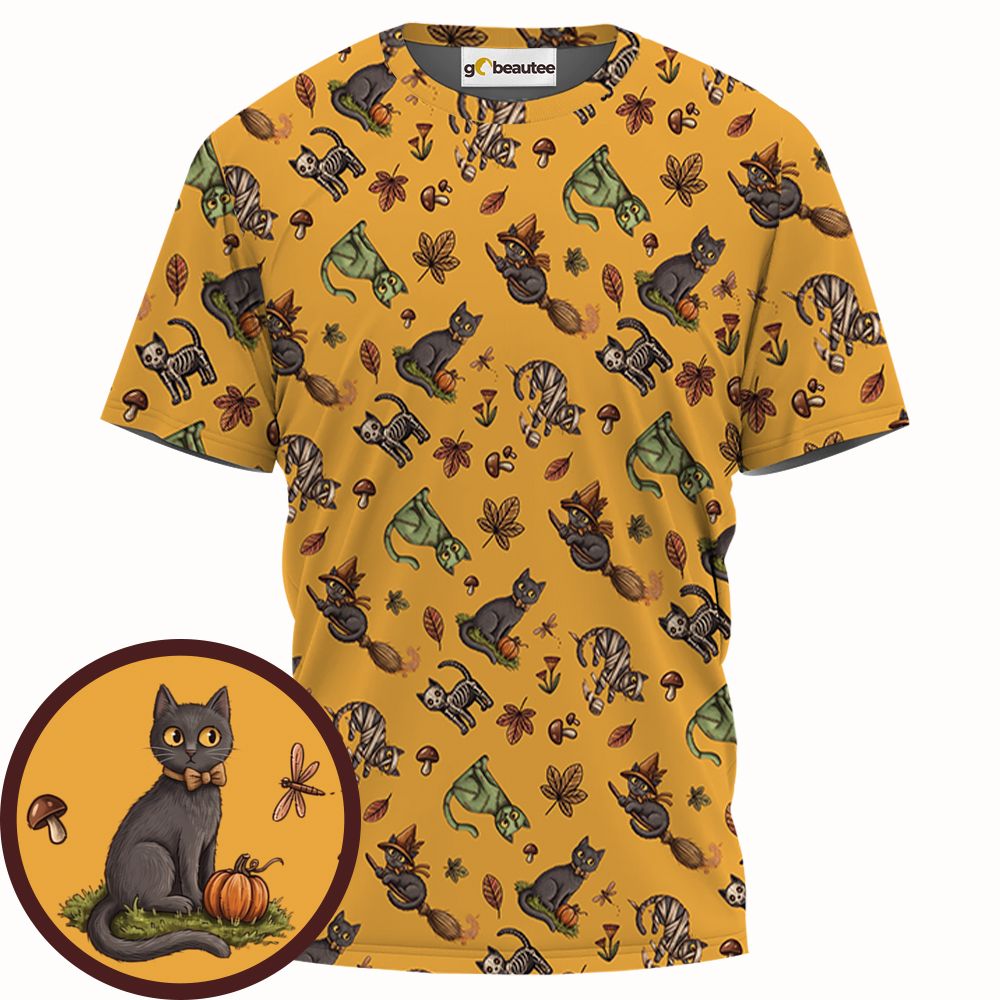 Witchy Black Cat &amp; Mushrooms -  - 1