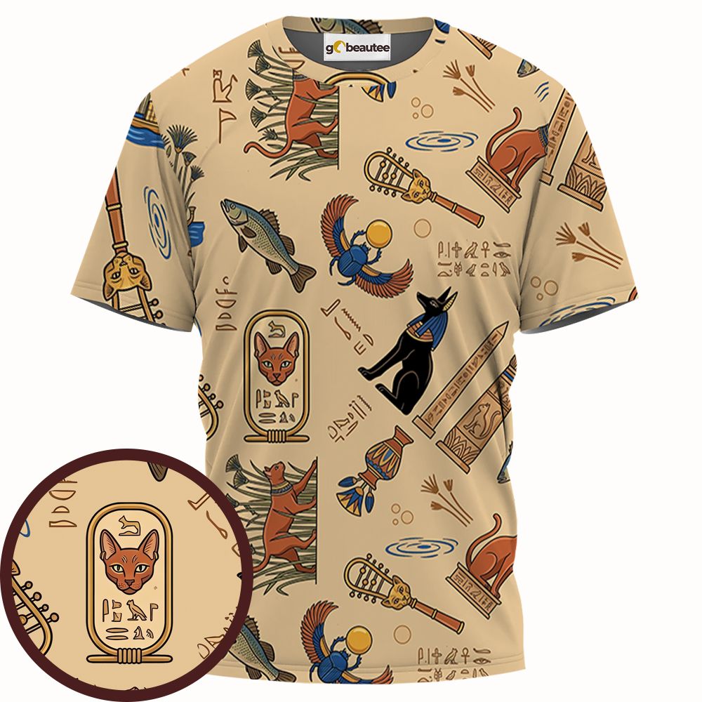 Ancient Egypt cat Full Print Unisex T-Shirt -  - 1