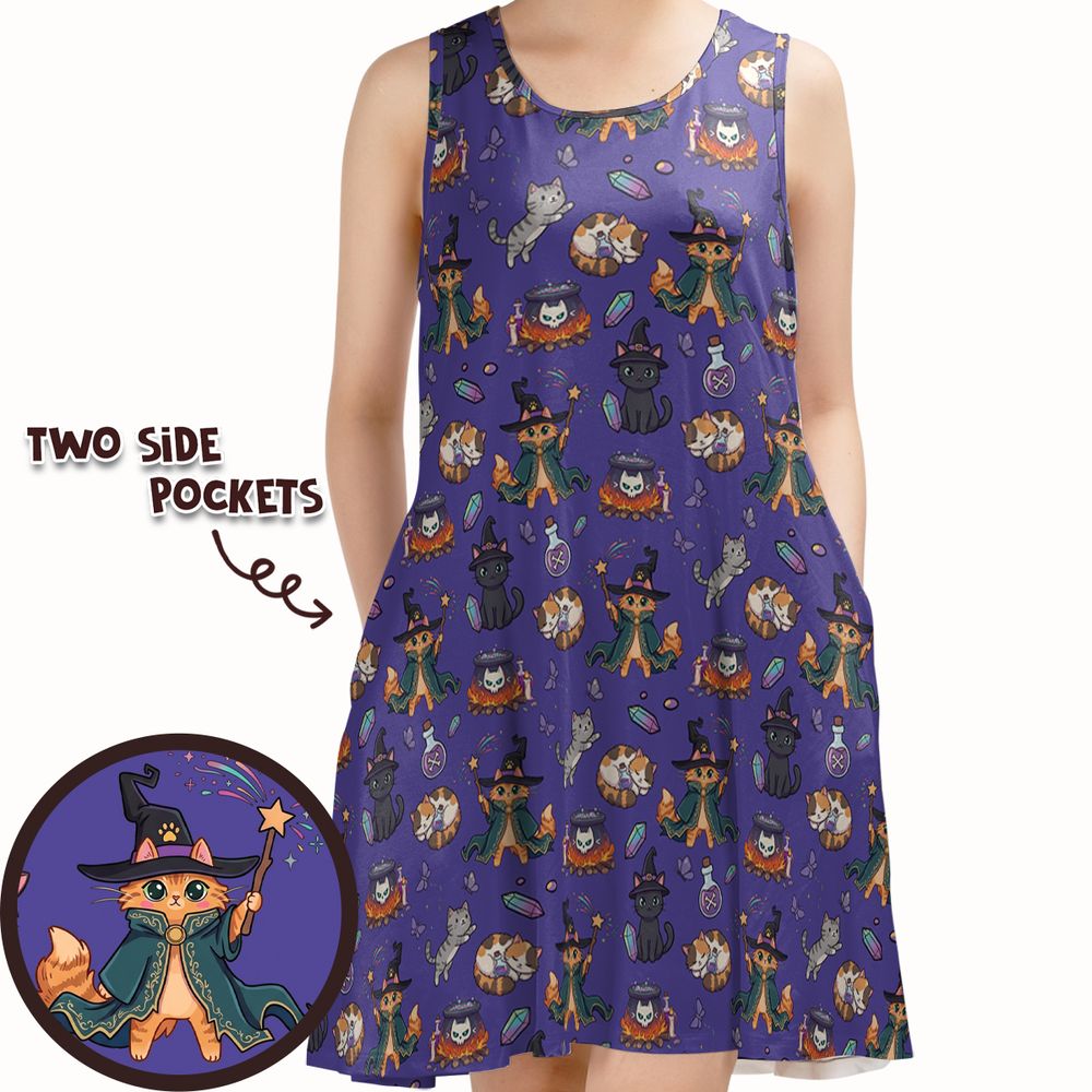 Witchy Wizard Cats Purple -  - 1