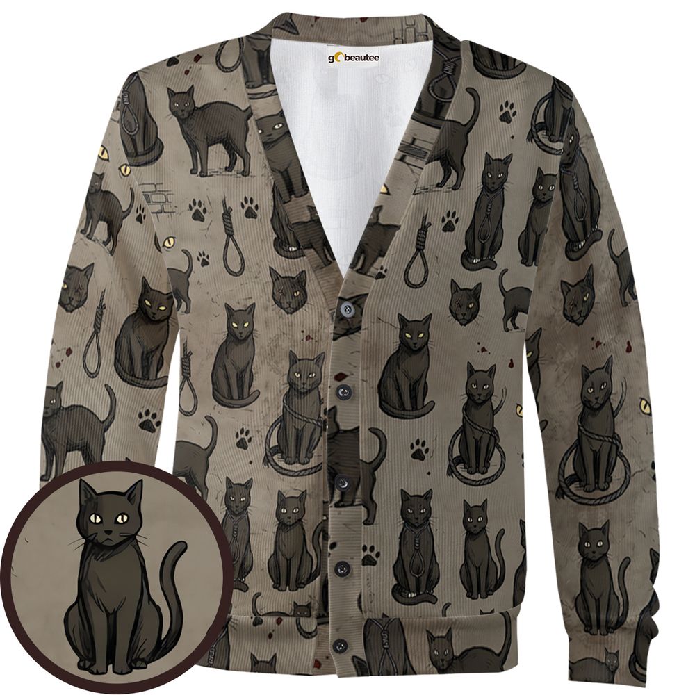 The black cat One eye Cat Cardigan -  - 1