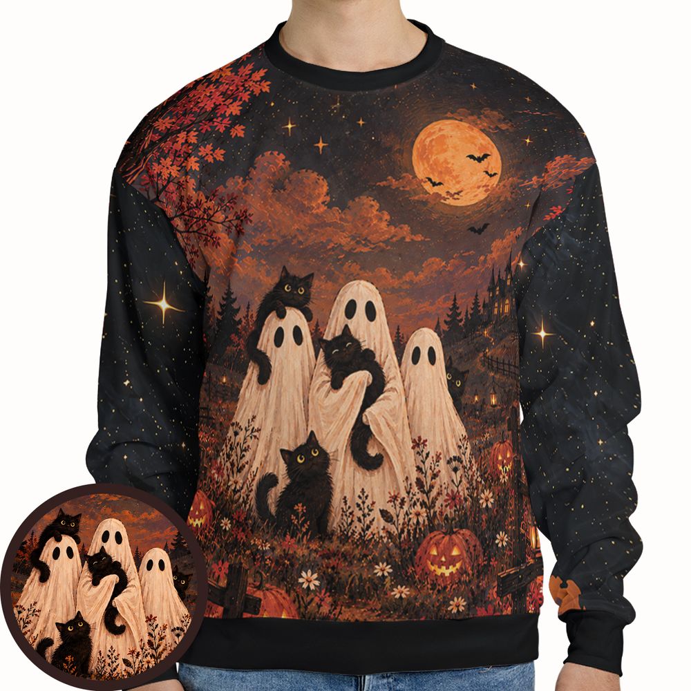 Black Cats and Ghost Halloween Night -  - 1