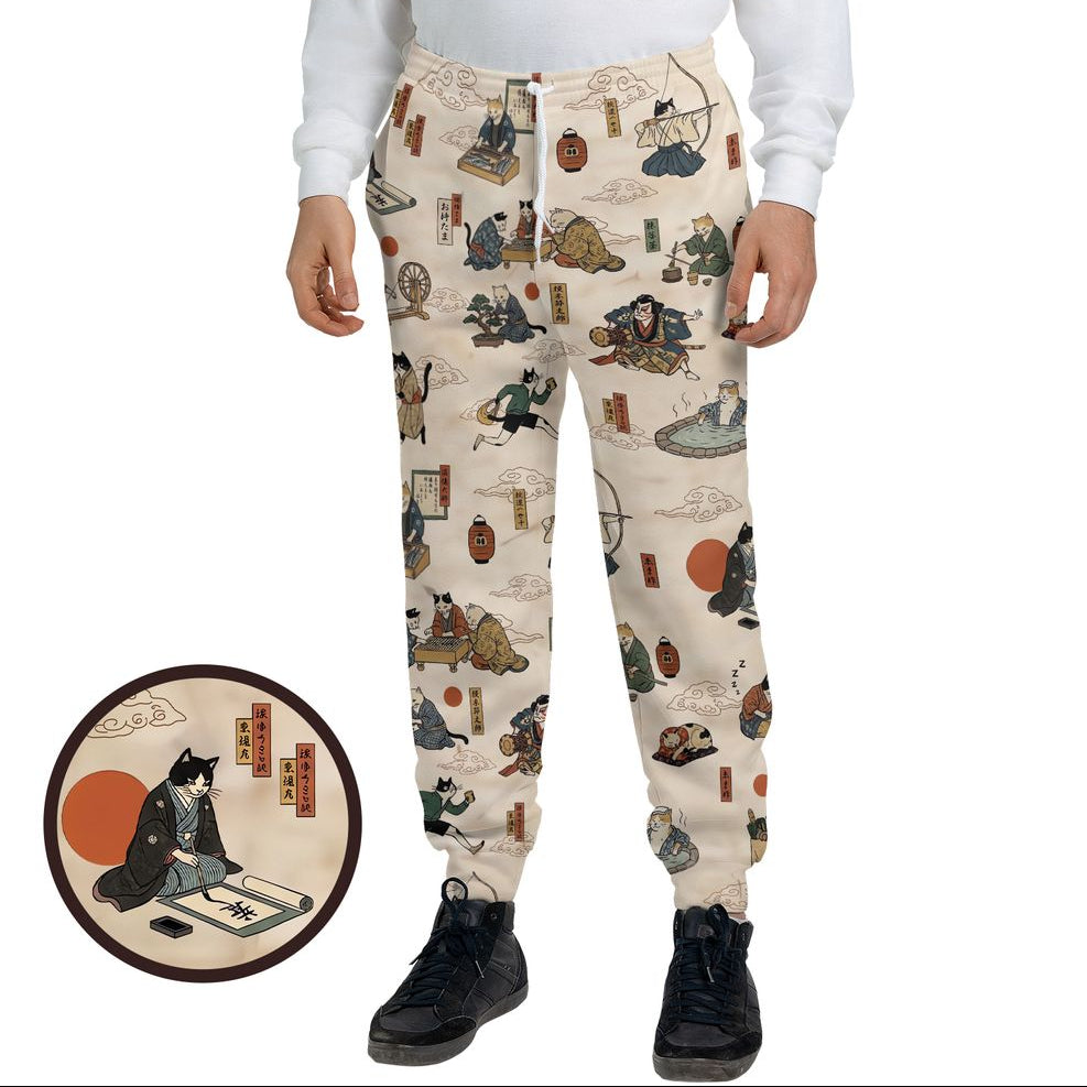Ukiyo-e cat Sweatpants -  - 1