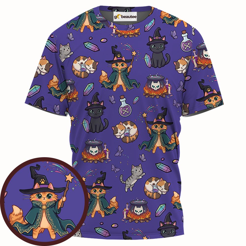 Witchy Wizard Cats Purple -  - 1