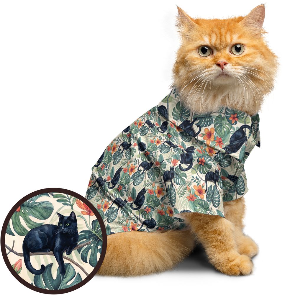 Black Cats in Tropical Foliage -  - 1