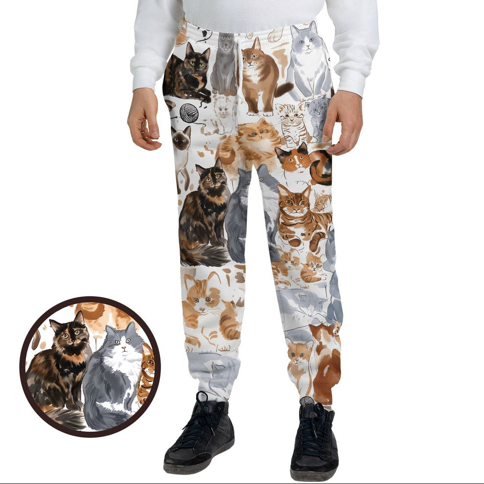 Watercolor cat Sweatpants -  - 1