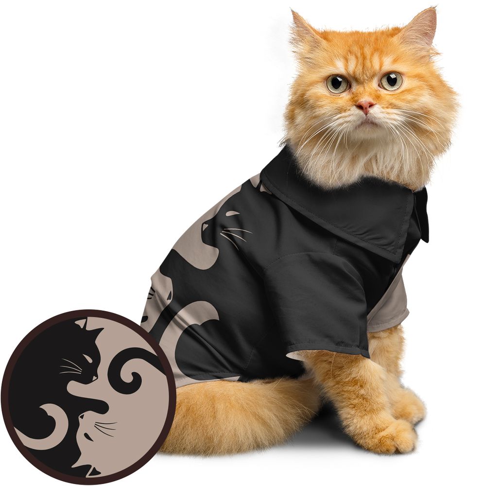 Lavender Spooky Halloween Cat Magic Pet Hawaiian Shirt -  - 1