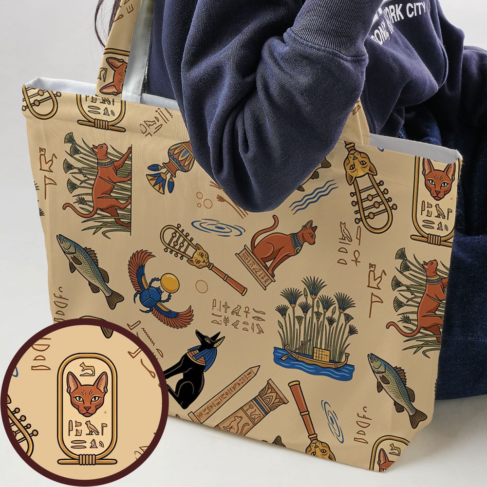 Ancient Egypt cat Large Tote Bag -  - 1
