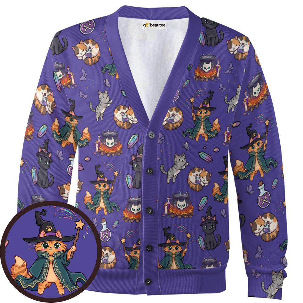 Witchy Wizard Cats Purple -  - 1