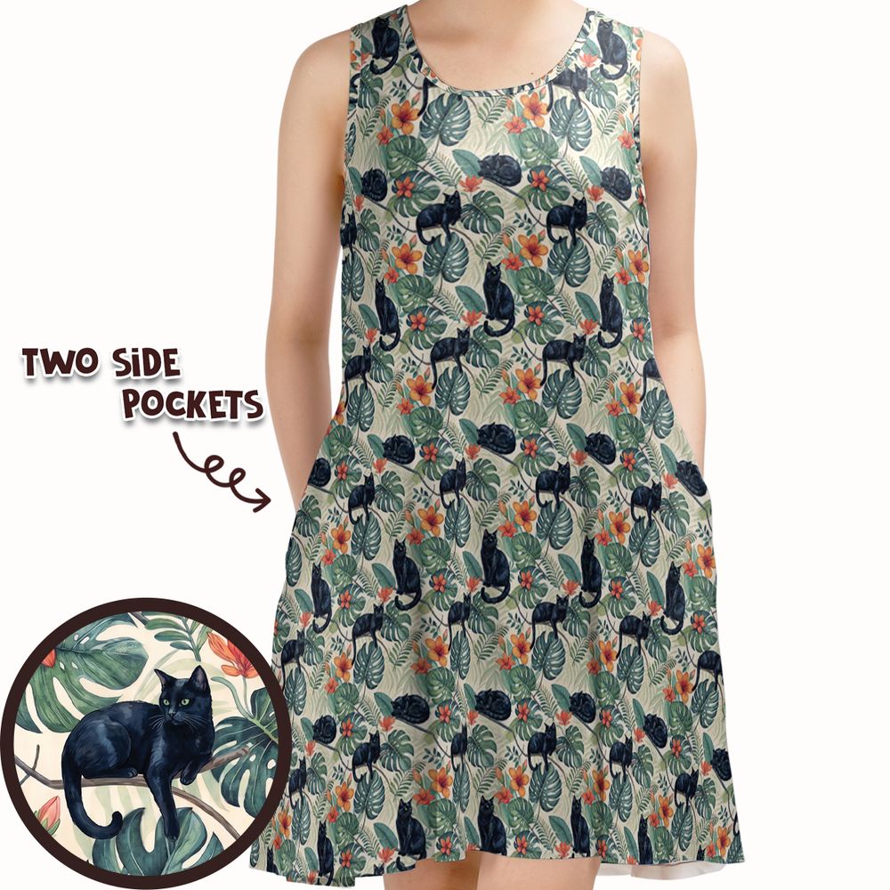 Black Cats in Tropical Foliage -  - 1