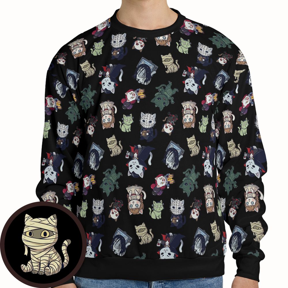 Horror cats Full Print Sweatshirt -  - 1