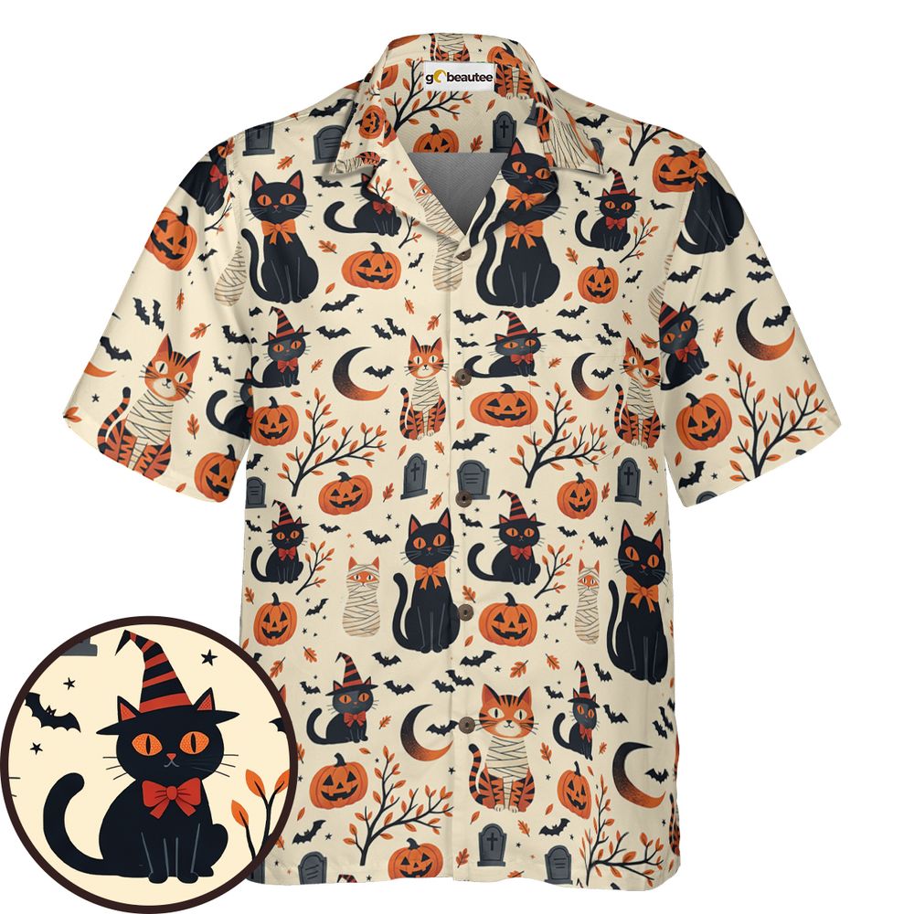 Vintage Halloween Witch &amp; Mummy Cats -  - 1