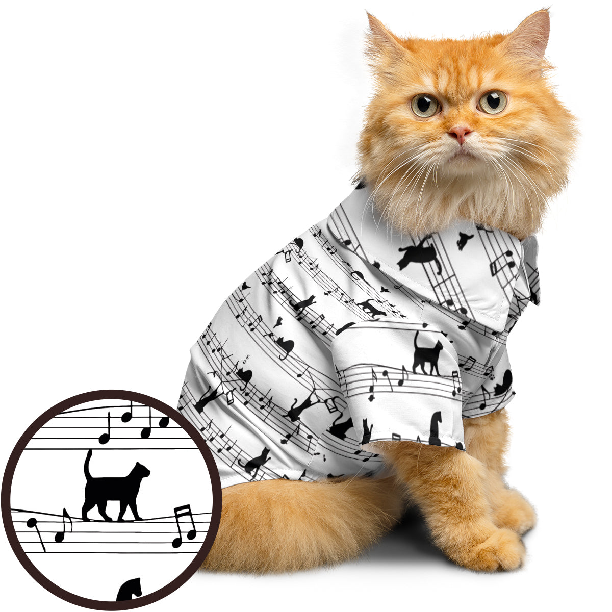 Musical cats in playful harmony Pet Hawaiian Shirt