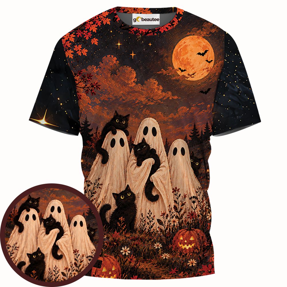 Black Cats and Ghost Halloween Night -  - 1