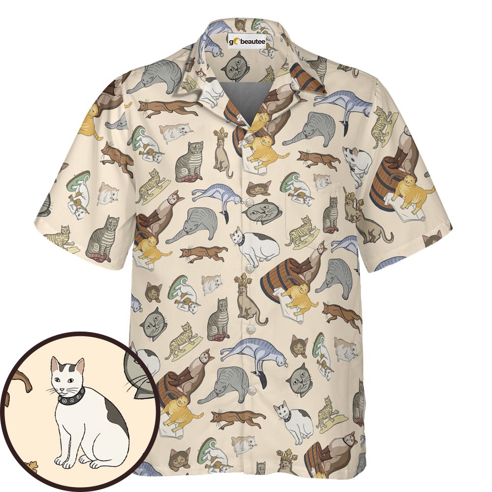 Medieval Cat Art Hawaiian Shirt -  - 1