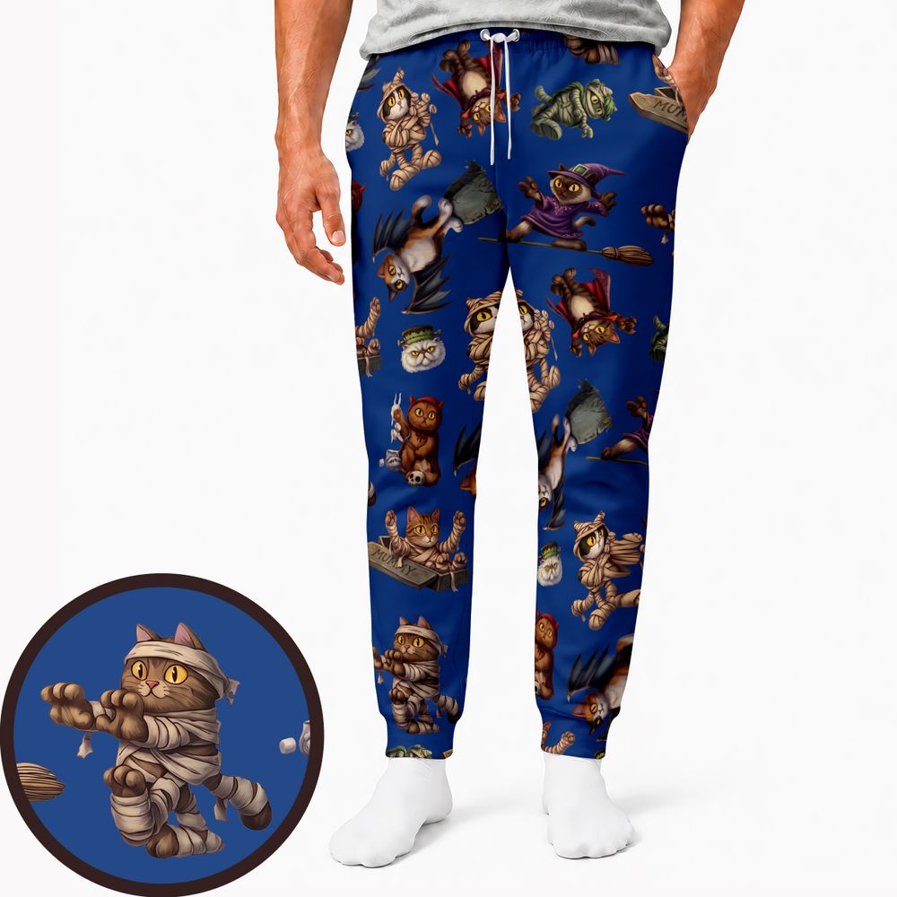 Blue Halloween Monster Cats -  - 1
