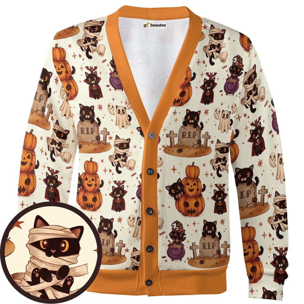 Kawaii Halloween Spooky Cats Hawaiian -  - 1