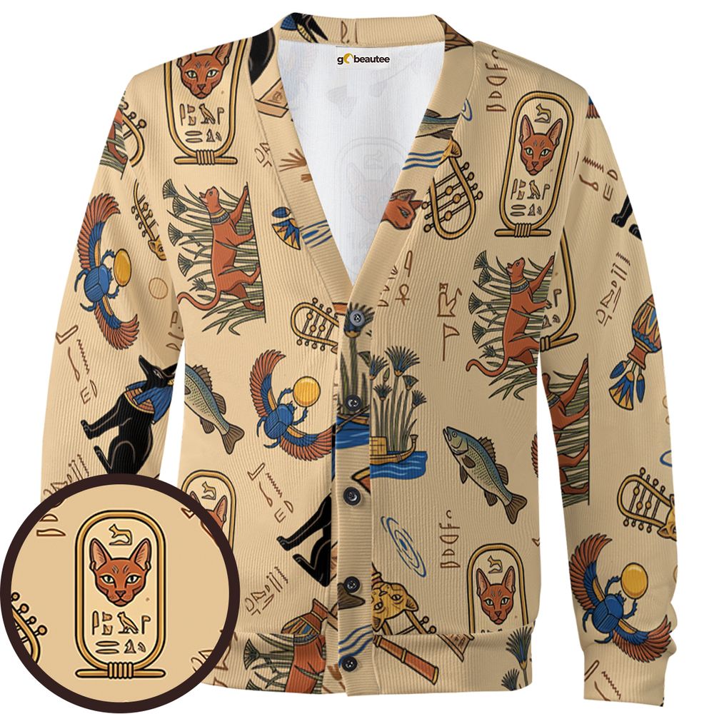 Ancient Egypt cat Cardigan -  - 1