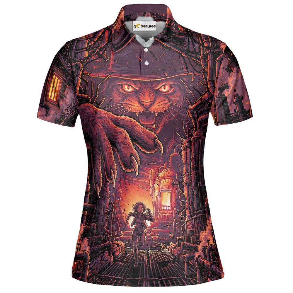 Claws of the Abyss Full Print Polo Shirt - Women - 2