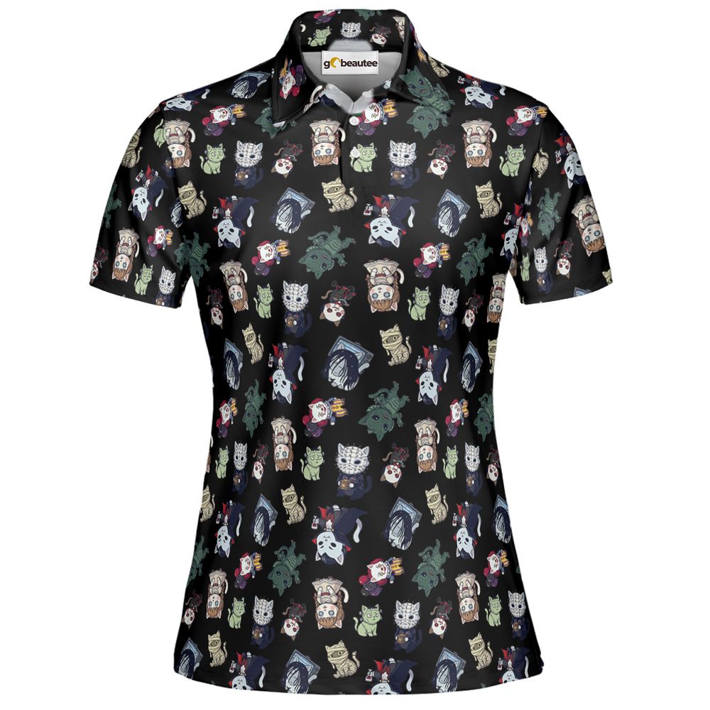 Horror cats Full Print Polo Shirt - Women - 2