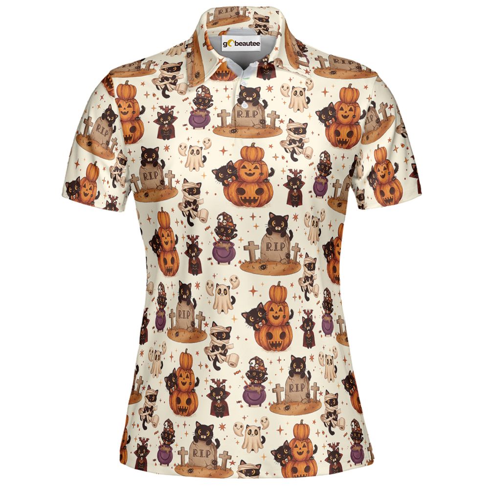 Kawaii Halloween Spooky Cats Hawaiian - Women - 2
