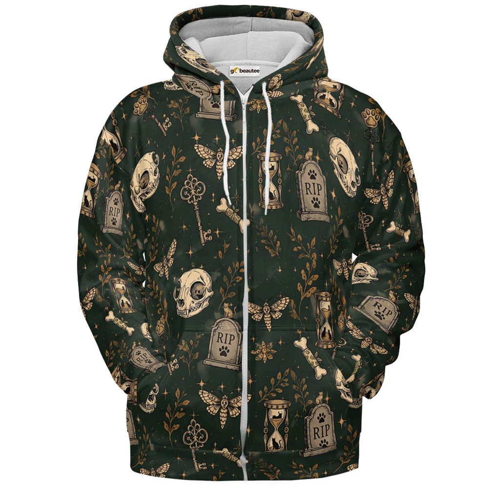 Feline Memento Mori - Zip Hoodie - 2