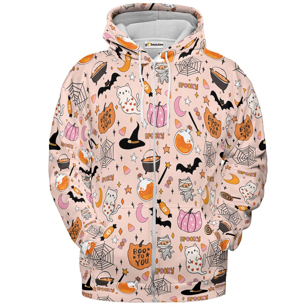 Boo To You Pink Halloween - Zip Hoodie - 2