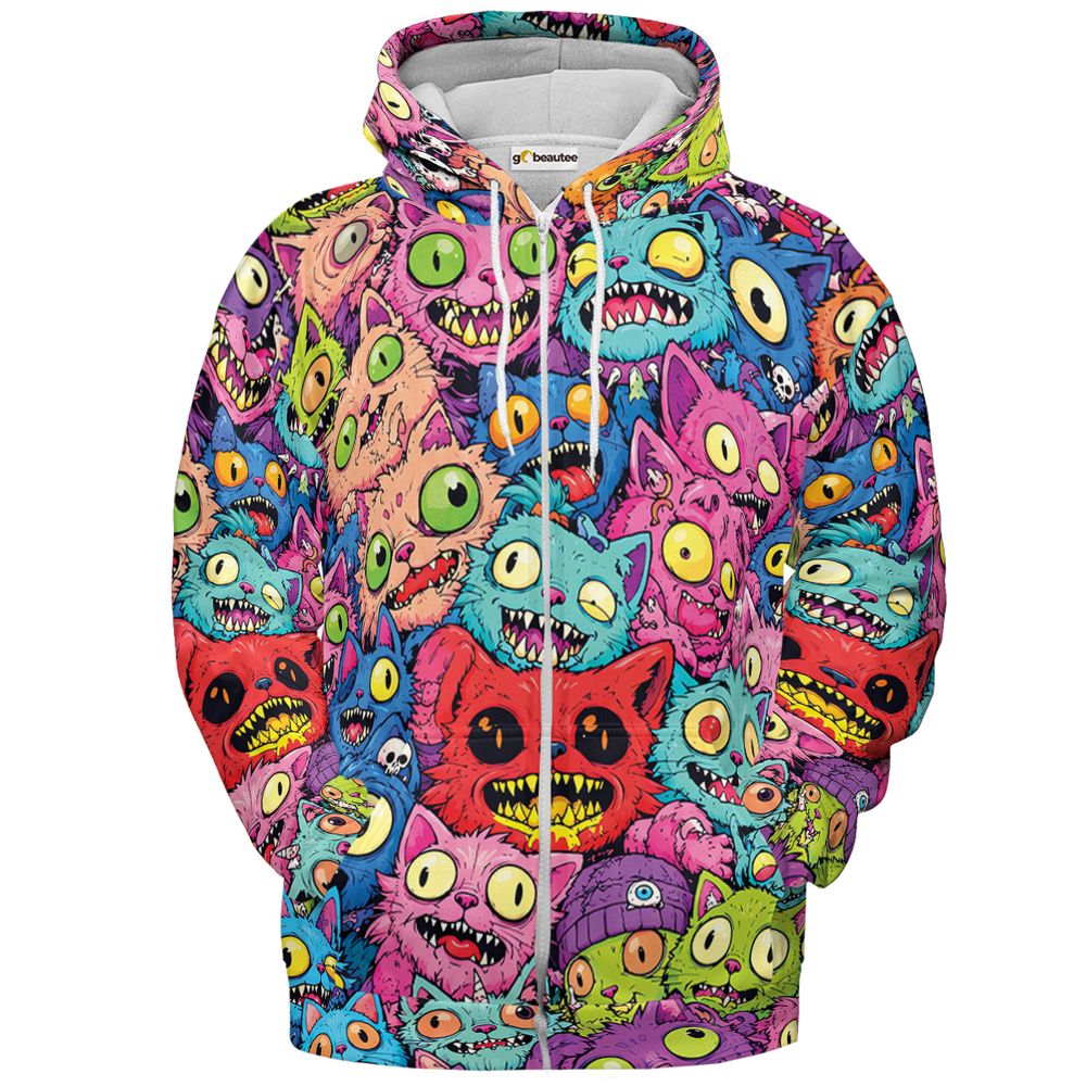 Neon Meow Fiesta - Zip Hoodie - 2