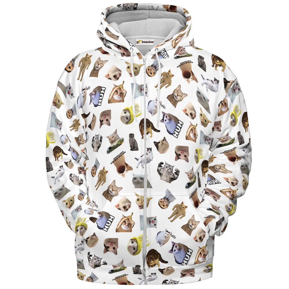 Cat memes Full Print Hoodie - Zip Hoodie - 2