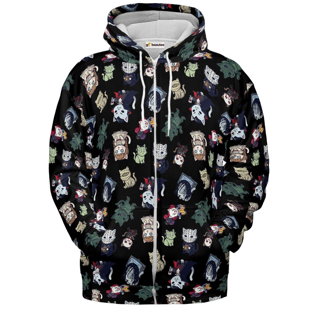 Horror cats Full Print Hoodie - Zip Hoodie - 2