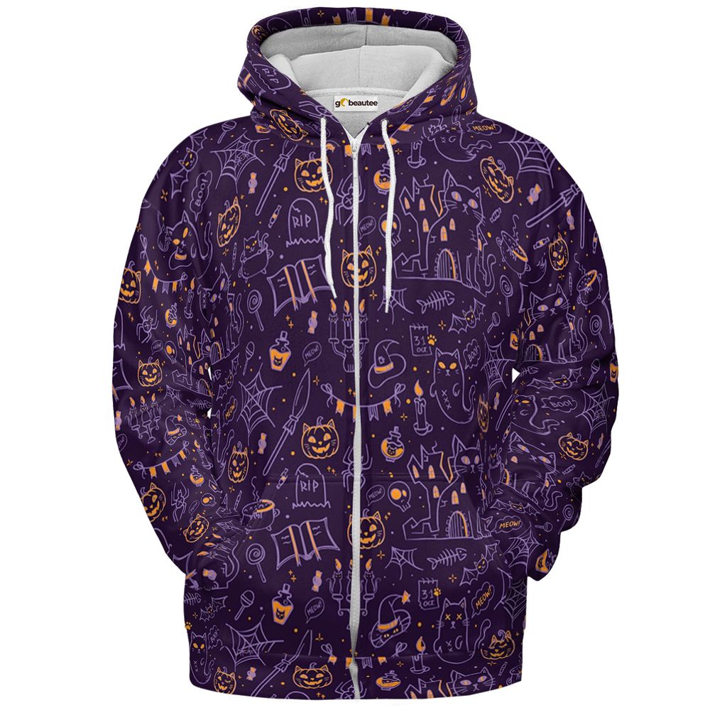 Meow-loween Night - Zip Hoodie - 2