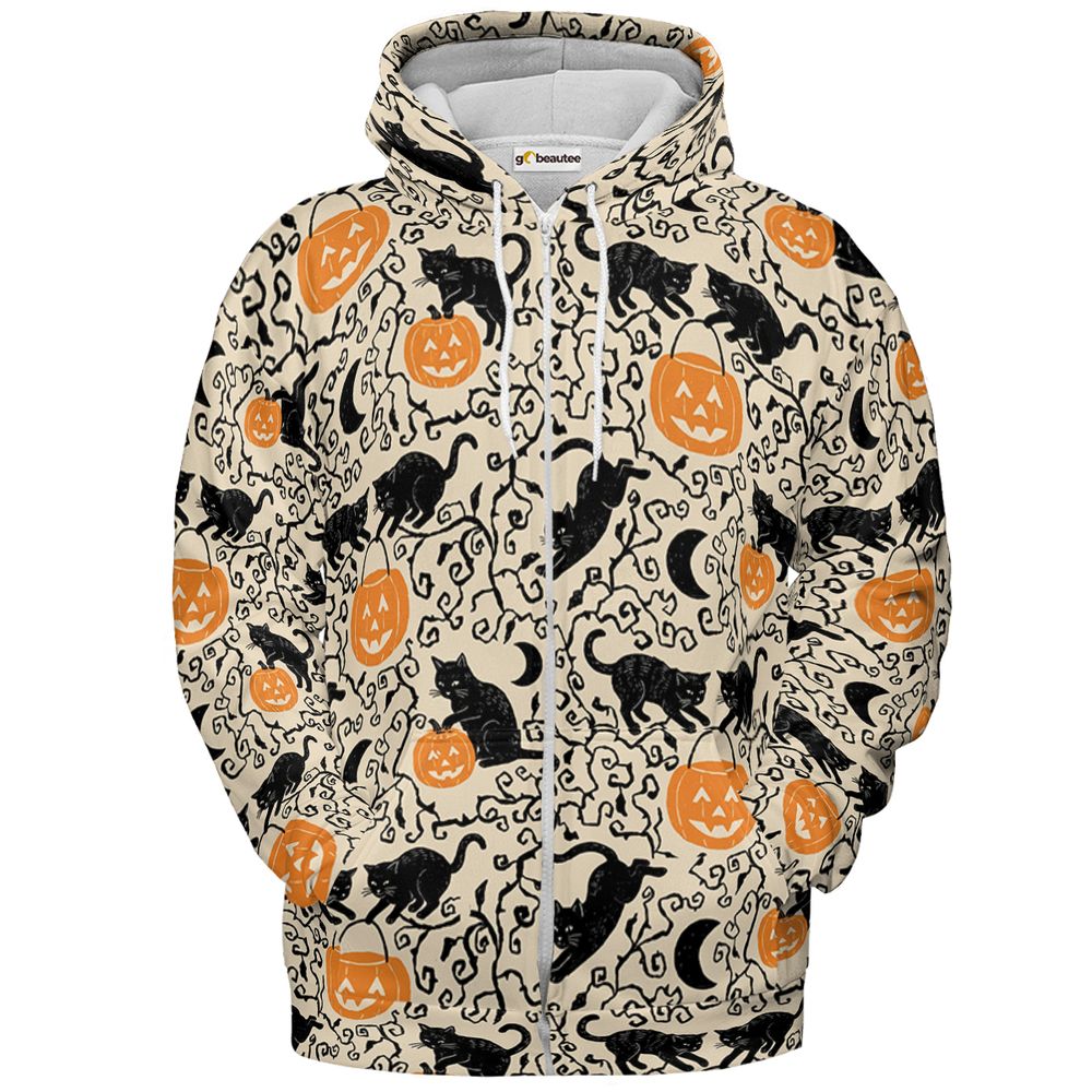 Opulent Halloween Cats - Zip Hoodie - 2