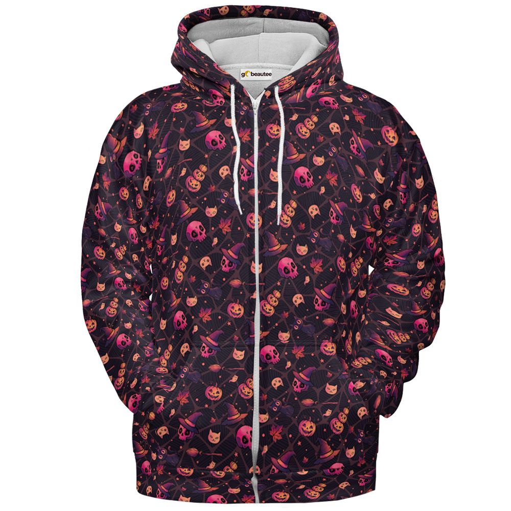 Witchy Skulls & Spooky Cats - Zip Hoodie - 2