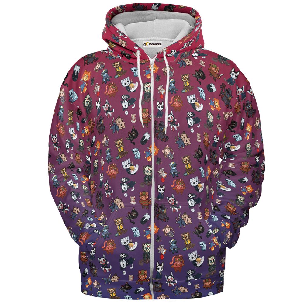 Witchy Skulls & Pumpkins Purple - Zip Hoodie - 2