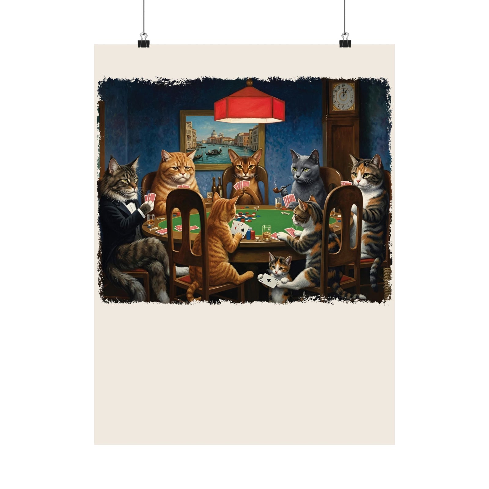 Cats Playing Poker Poster — Funny Poker Cat Art Poster