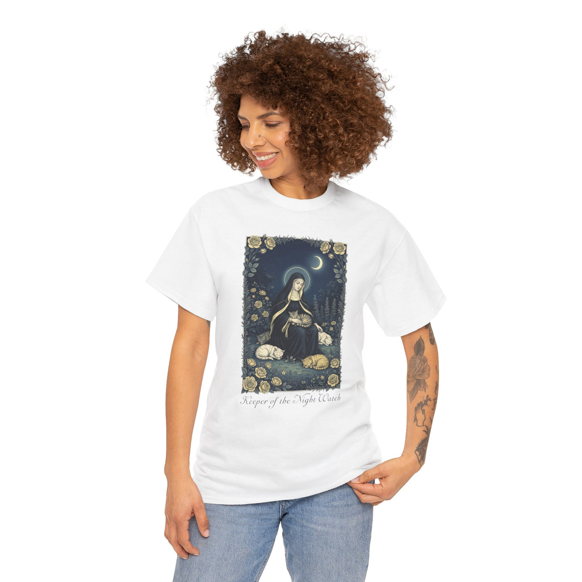 Keeper of the Night Watch Gertrude of Nivelles Cats T-Shirt