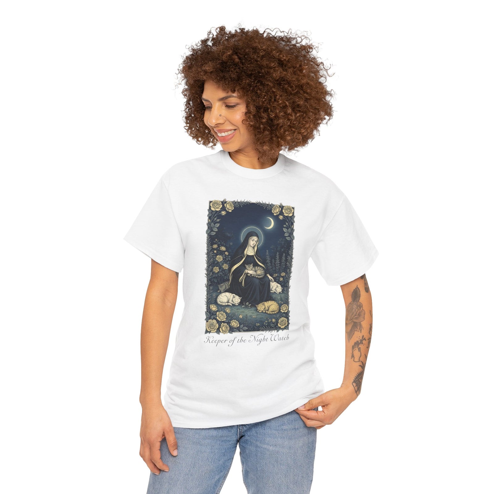 Keeper of the Night Watch Gertrude of Nivelles Cats T-Shirt