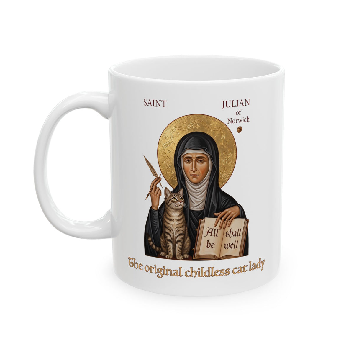 Saint Julian of Norwich Cat Lady Ceramic Mug — The Original Childless Cat Lady