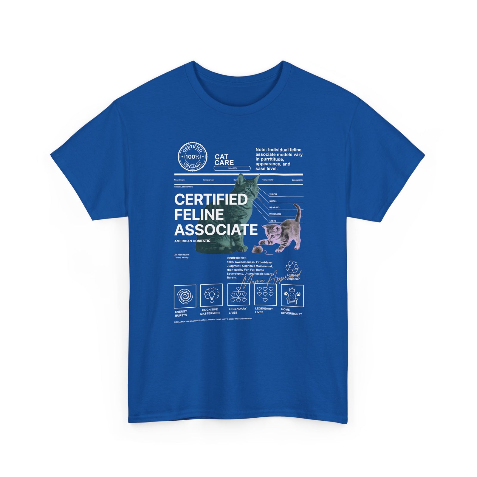 Certified Feline Associate T-Shirt — Funny Cat Lover Tee