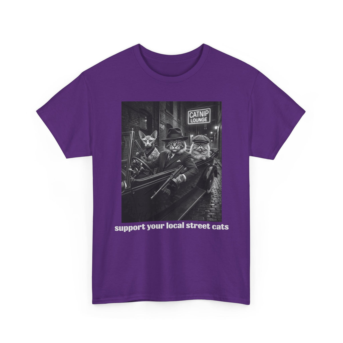 Support Your Local Street Cats T‑Shirt — Retro Rescue Cat Tee
