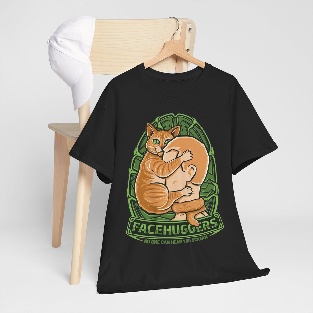 Cat 'Facehuggers' T-Shirt — Funny Orange Cat Hug Design