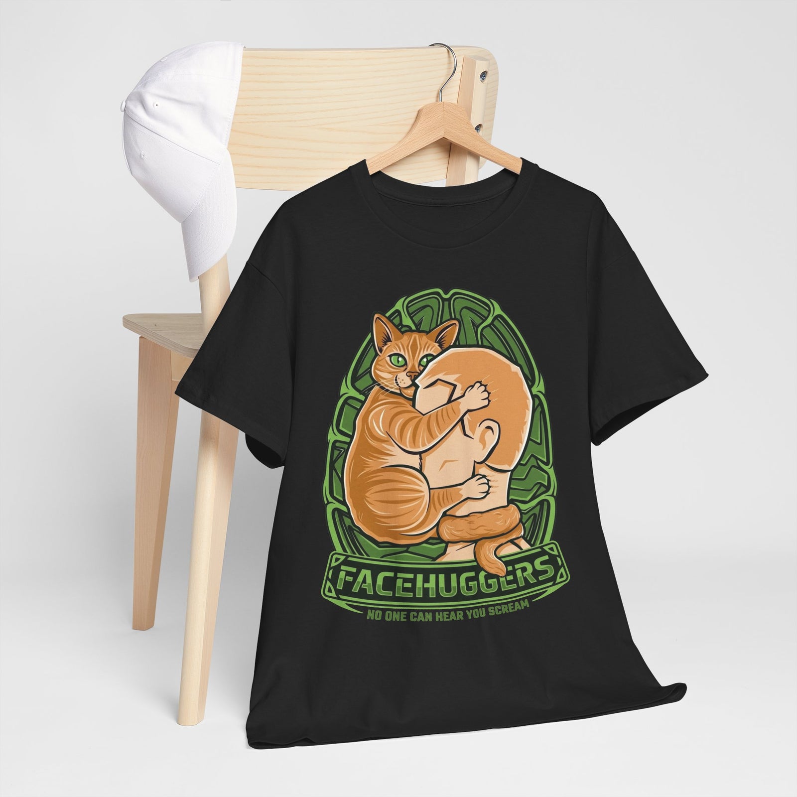 Cat 'Facehuggers' T-Shirt — Funny Orange Cat Hug Design