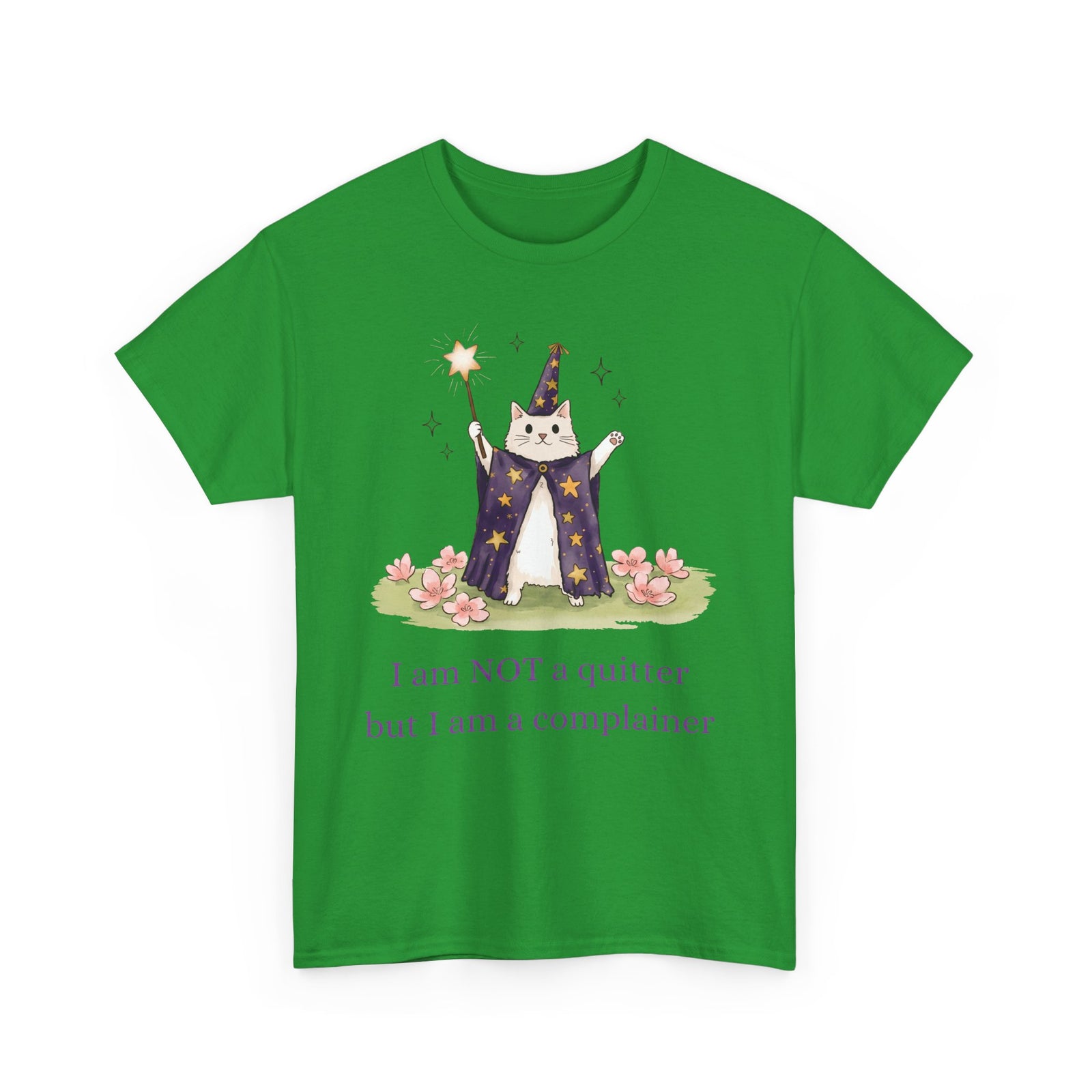 Funny Wizard Cat T-Shirt — Whimsical Magical Feline Complainer Apparel