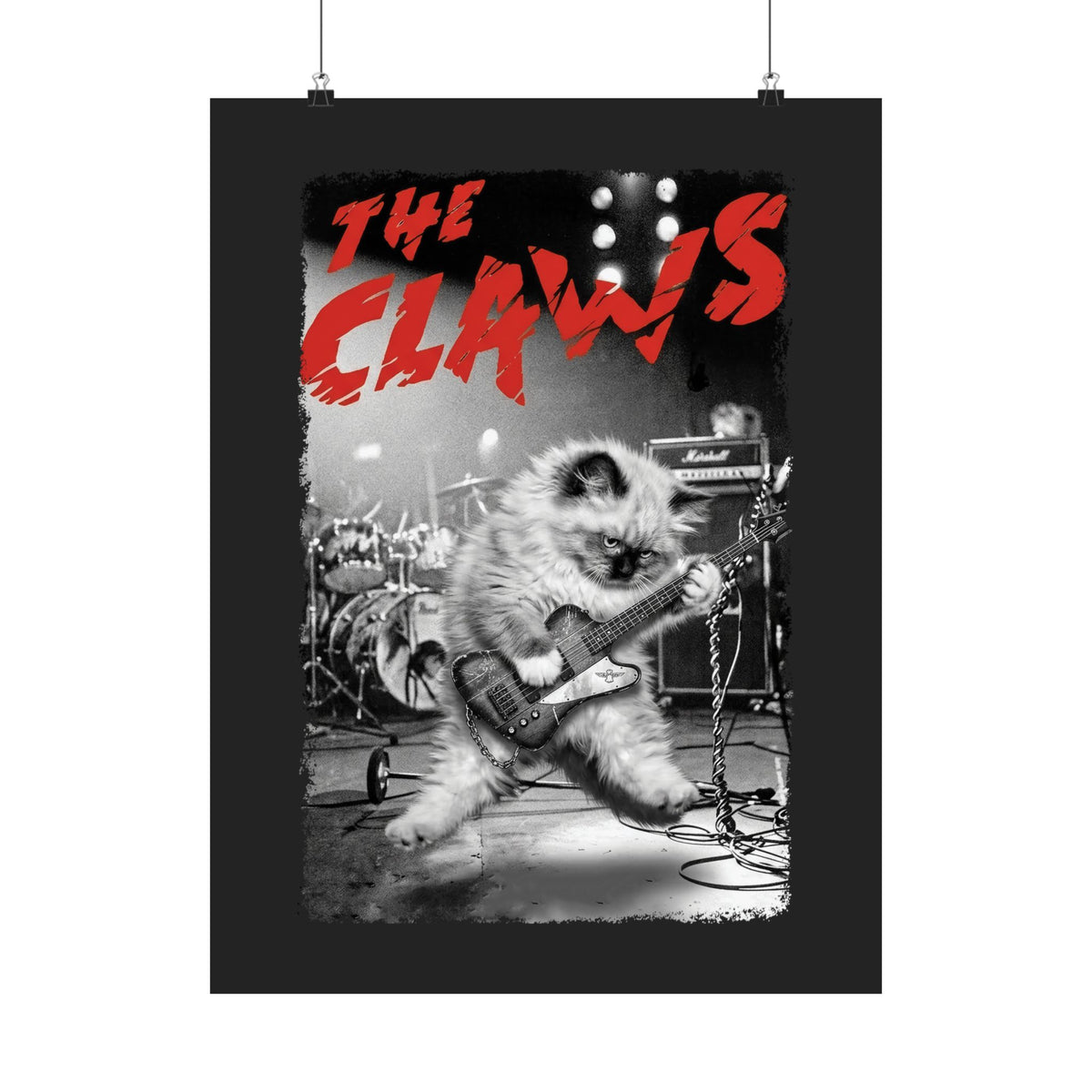 The Claws Cat Rock Poster — Retro Cat Graphic Poster