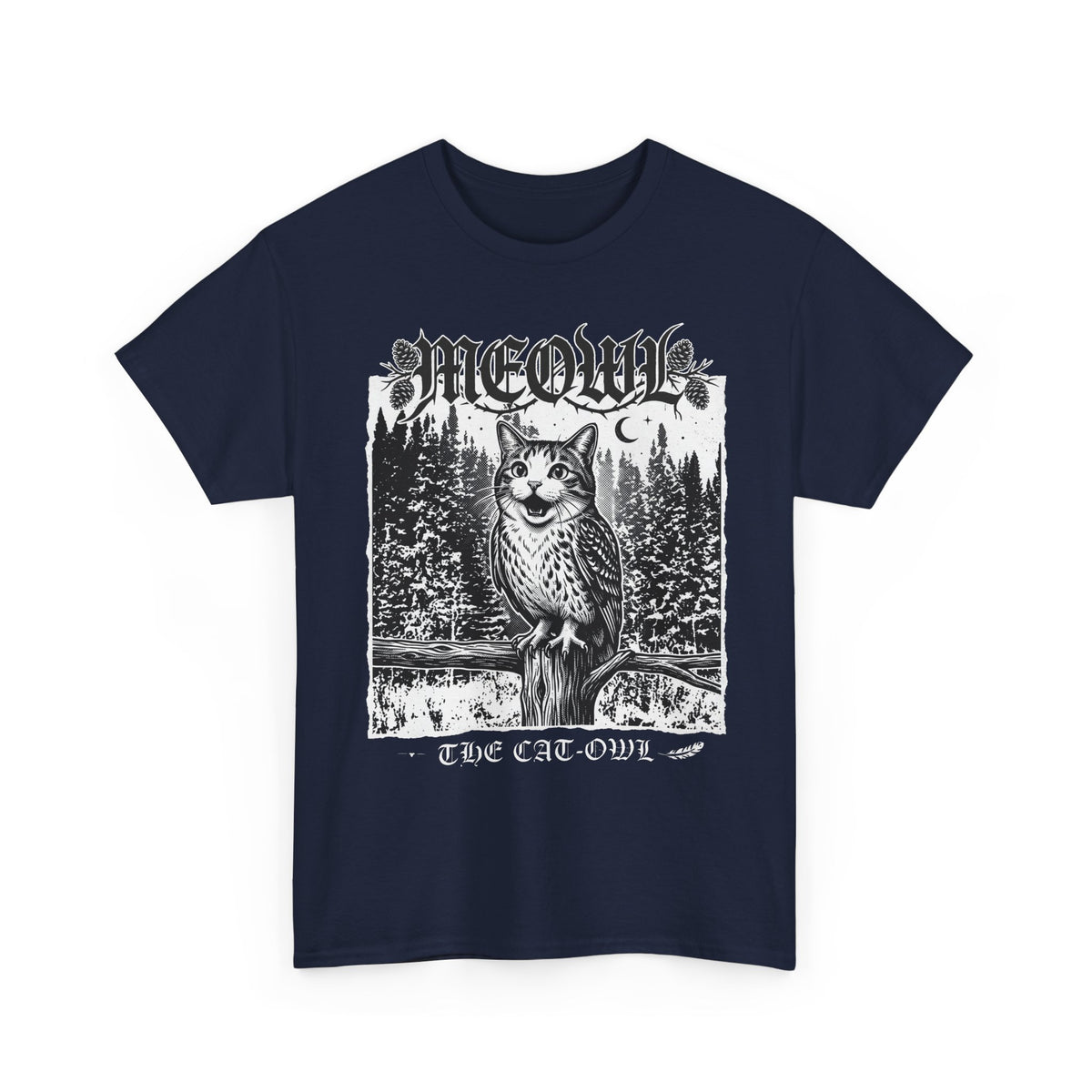 Funny "Meowl the Cat Owl" T‑Shirt