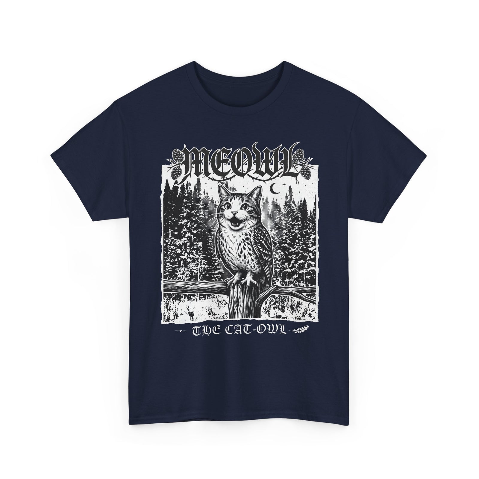 Funny "Meowl the Cat Owl" T‑Shirt