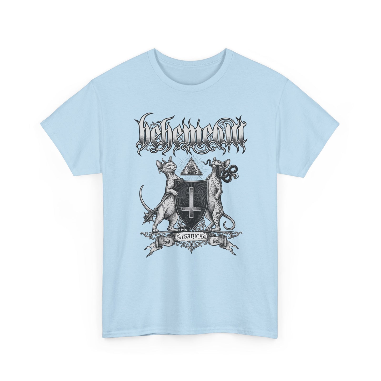Satanicat Behemeow T-Shirt — Gothic Cat Graphic Tee