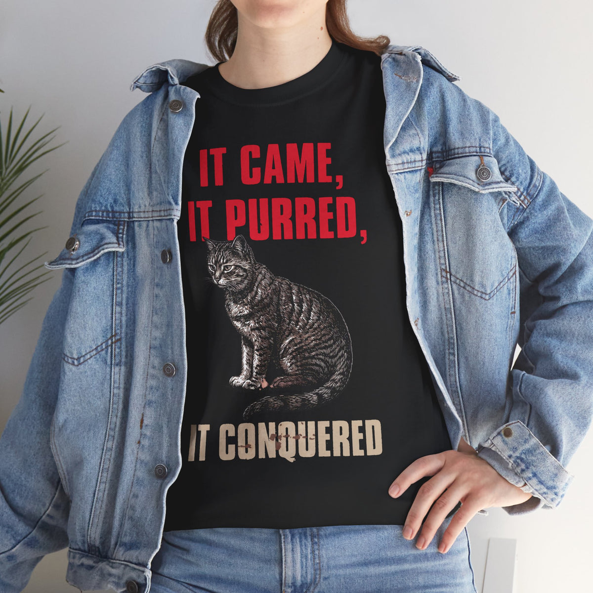 It Came It Purred It Conquered T-Shirt — Funny Julius Caesar Cat Parody Tee