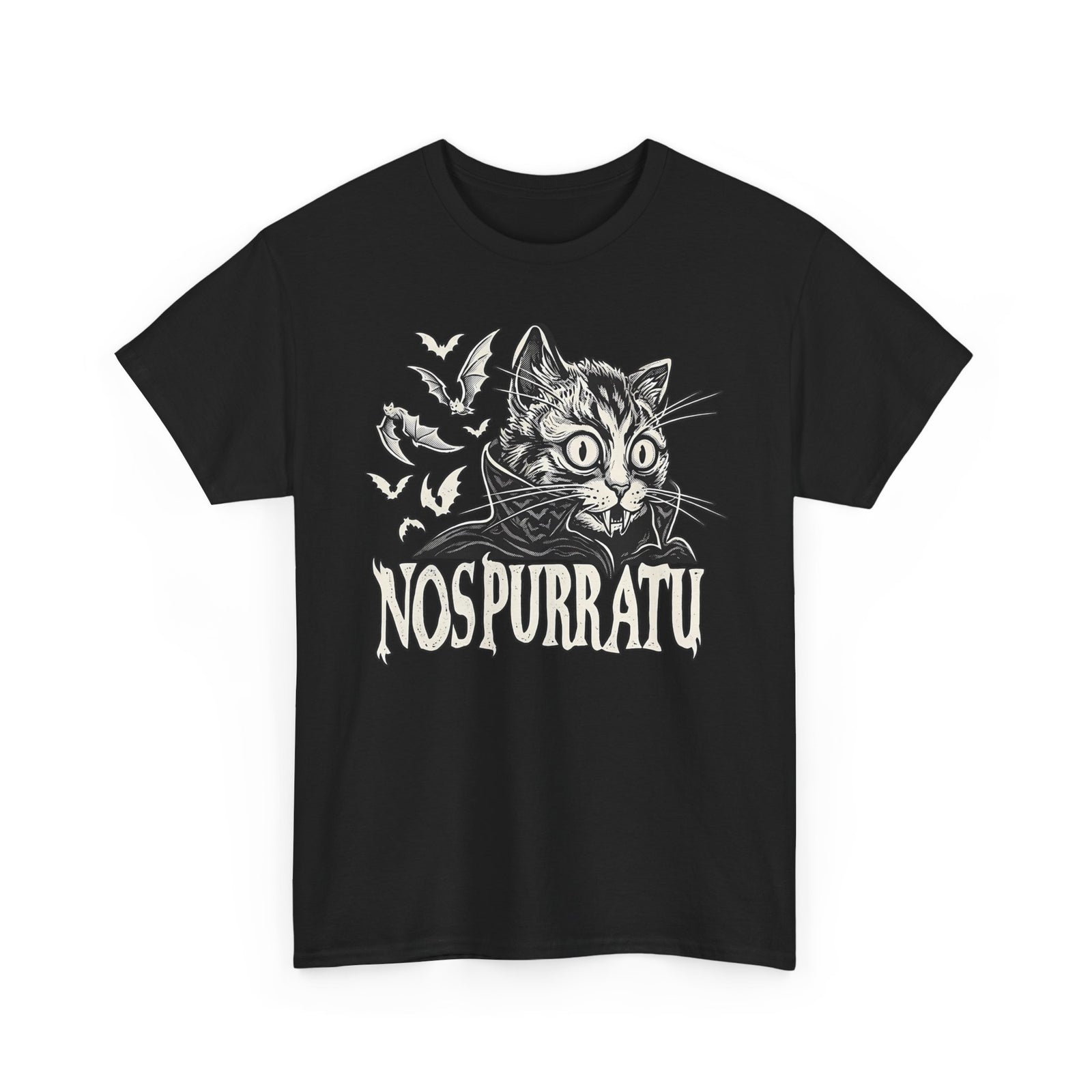 Nosferatu Cat T-Shirt — "Nospurratu Cat Nosferatu" Gothic Vampire Cat Tee