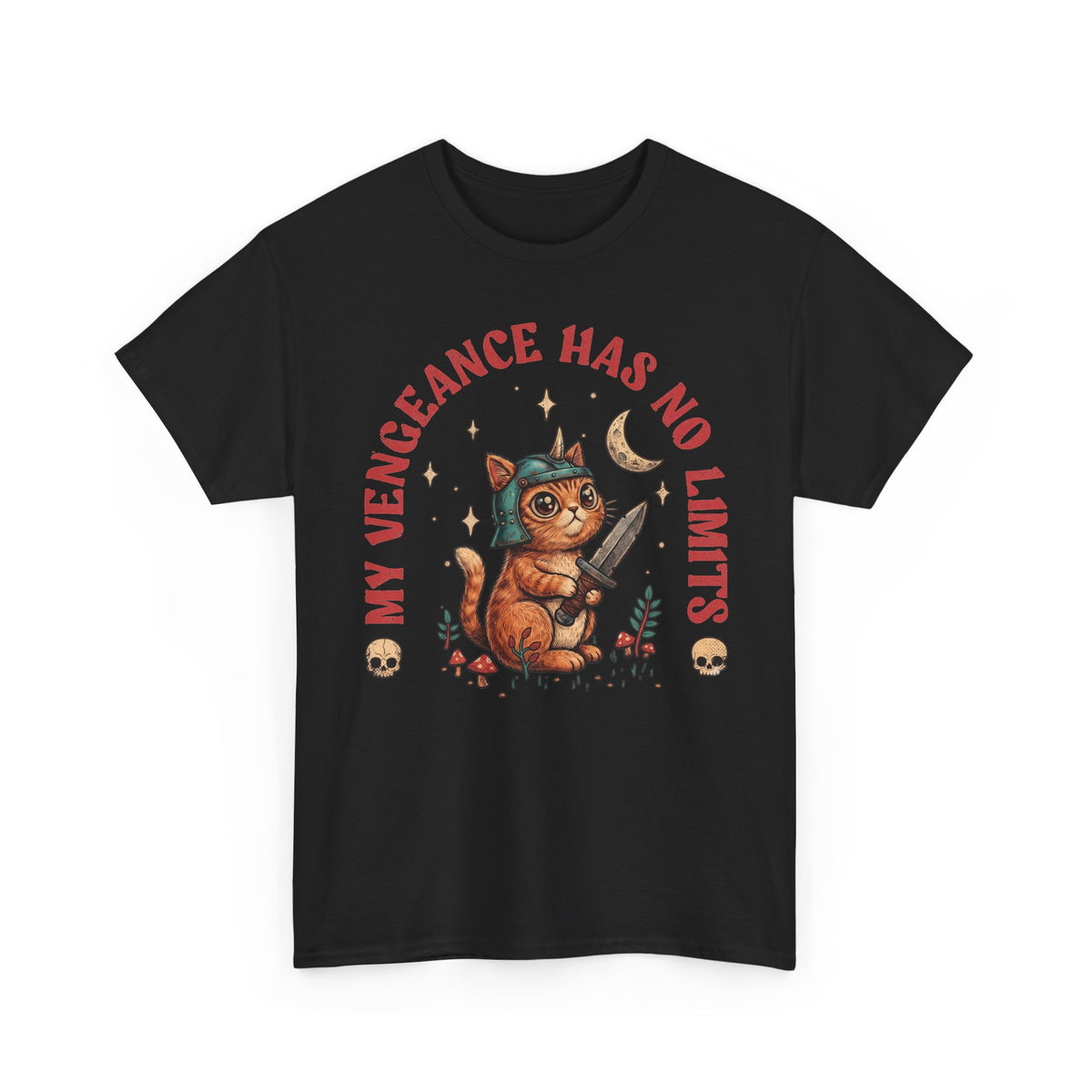 My Vengeance Has No Limits Kitten Shirt — Cute Fantasy Warrior Dagger T-Shirt